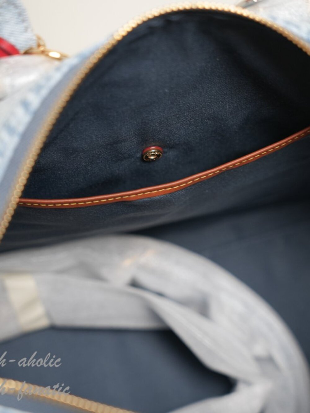 Coach CDY75  Rowan Large Satchel Bag In Loved Denim With Charms Light Indigo NWT - Picture 9 of 10
